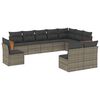 vidaXL Salon de jardin avec coussins 10 pcs gris r&eacute;sine tress&eacute;e