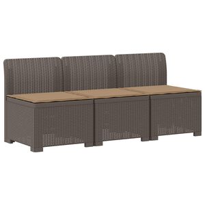 vidaXL Canap&eacute; de jardin 3 places avec coussins look rattan PP