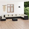 vidaXL Salon de jardin 9 pcs avec coussins R&eacute;sine tress&eacute;e Noir