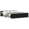 vidaXL Cadre de lit sans matelas en ch&ecirc;ne noir 200x200 cm bois d'ing&eacute;nierie