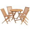 vidaXL Ensemble bistro de jardin pliant 5 pi&egrave;ces Naturel