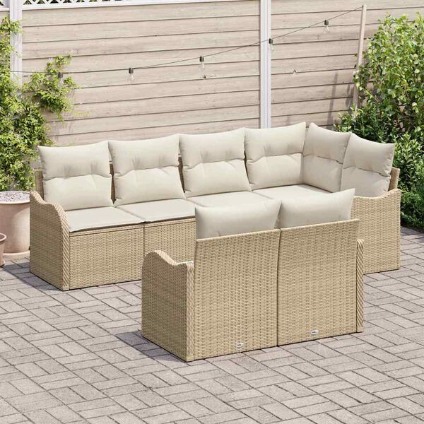 vidaXL Ensemble de canapé de jardin Beige polyrotin