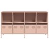 vidaXL Buffet rose 135x39x73,5 cm acier laminé à froid
