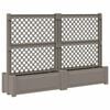 vidaXL Grand pot avec trellis 2 pc PP Gris