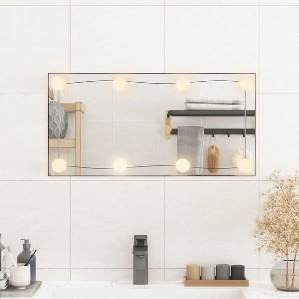 vidaXL Miroir mural avec lumi&egrave;res LED 30x60 cm verre rectangulaire