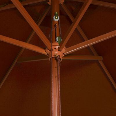 vidaXL Parasol d'extérieur avec mât en bois Terre cuite 200x300 cm