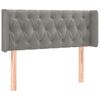 vidaXL Tête de lit avec oreilles Gris clair 103x16x78/88 cm Velours