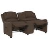 vidaXL Fauteuil inclinable avec porte-gobelets 2 places Marron Tissu