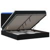 vidaXL Lit coffre avec matelas et LED Noir 140 x 190 cm Velours