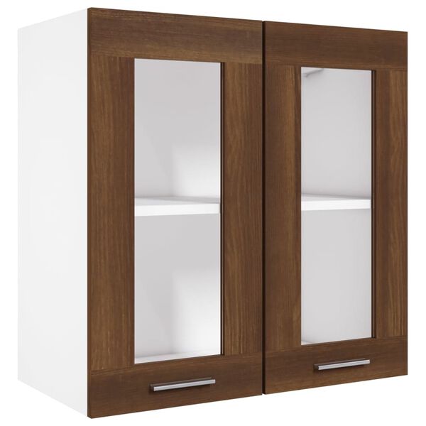 vidaXL Vitrine suspendue "Lyon" Ch&ecirc;ne brun 60 x 31 x 60 cm Bois d'ing&eacute;nierie