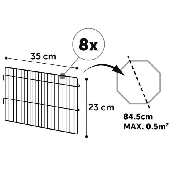 FLAMINGO Aire de jeu pour petits animaux 8 pcs 84,5x23 cm Multicolore