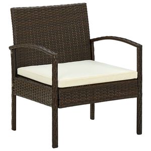 vidaXL Chaise de jardin avec coussin R&eacute;sine tress&eacute;e Marron