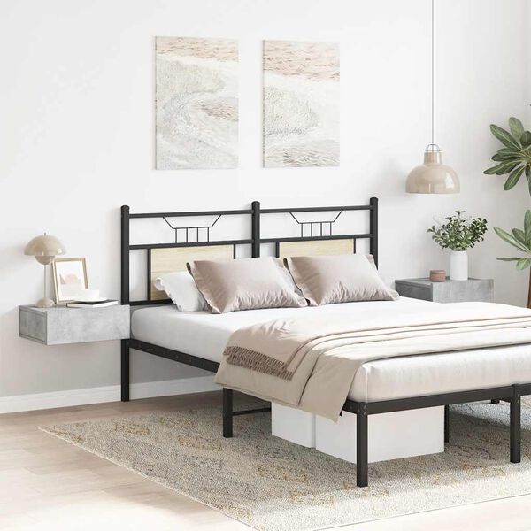 vidaXL Tables de chevet flottantes 2 pcs Gris béton Bois d'ingénierie