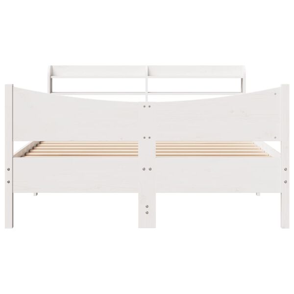 vidaXL Cadre de lit avec t&ecirc;te de lit blanc 120x190 cm bois pin massif
