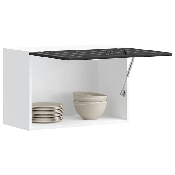 vidaXL Armoire murale de cuisine Lucca noir bois d'ing&eacute;nierie