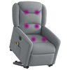 vidaXL Fauteuil inclinable de massage &eacute;lectrique Gris clair Tissu