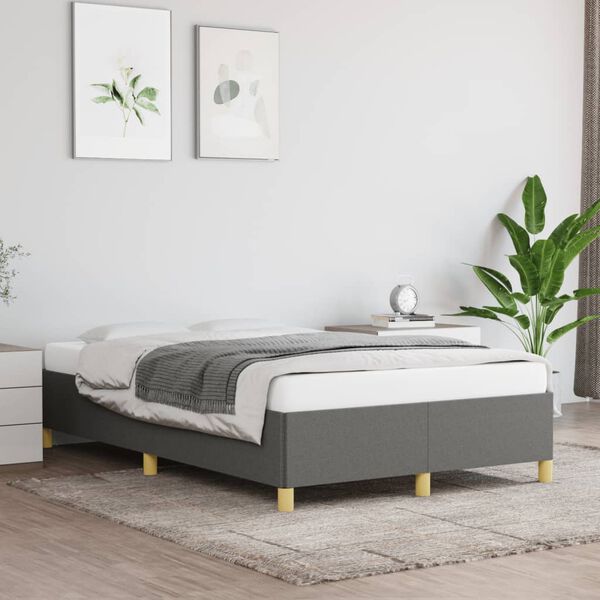 vidaXL Cadre de lit sans matelas gris fonc&eacute; 120x190 cm tissu