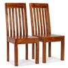 vidaXL Chaise &agrave; manger lot de 2 Bois avec finition miel Moderne