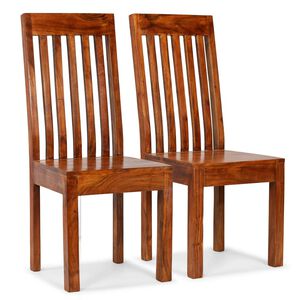 vidaXL Chaise &agrave; manger lot de 2 Bois avec finition miel Moderne