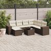 vidaXL Salon de jardin 8 pcs avec coussins marron r&eacute;sine tress&eacute;e