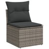vidaXL Salon de jardin 5 pcs avec coussins gris r&eacute;sine tress&eacute;e