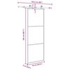 vidaXL Porte coulissante avec kit de quincaillerie 76x205 cm Verre ESG