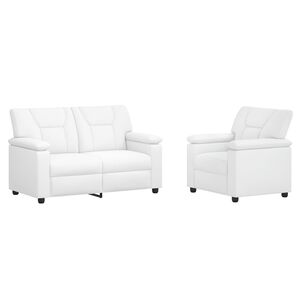 vidaXL Ensemble de Canap&eacute;s 2 pcs Blanc Simili cuir
