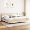 vidaXL Sommier &agrave; lattes de lit avec matelas Cr&egrave;me 200x200 cm Tissu