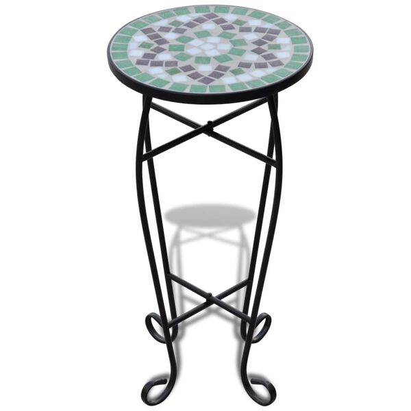 vidaXL Table d'appoint Mosa&iuml;que Vert et blanc
