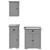vidaXL Meubles de salle de bain 3 pcs BODO gris bois de pin massif