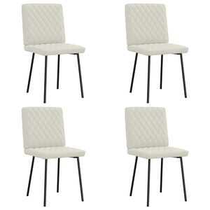 vidaXL Chaises &agrave; manger lot de 4 Cr&egrave;me Velours