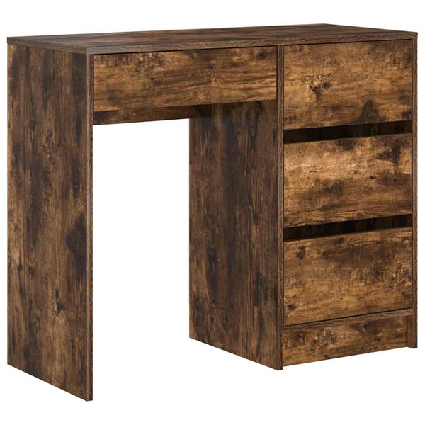 vidaXL Bureau Ch&ecirc;ne fum&eacute; 90 x 37,5 x 75 cm Bois d'ing&eacute;nierie