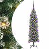 vidaXL Arbre de No&euml;l artificiel slim avec 150 LED Vert et blanc 120 cm