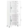 vidaXL Buffet haut Blanc 69,5x34x180 cm Bois d'ingénierie