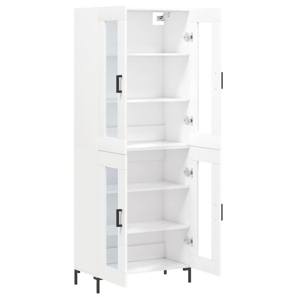 vidaXL Buffet haut Blanc 69,5x34x180 cm Bois d'ingénierie