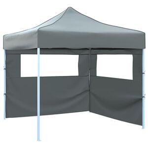 vidaXL Tente de r&eacute;ception escamotable avec 2 parois 3x3 m Anthracite