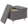 vidaXL Tabouret bouton avec coussin Gris 60 x 60 x 45 cm Simili cuir