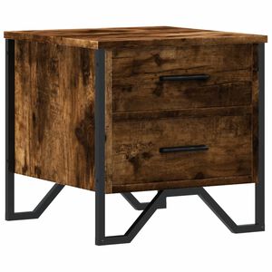 vidaXL Table de chevet ch&ecirc;ne fum&eacute; 40x41x40 cm bois d'ing&eacute;nierie