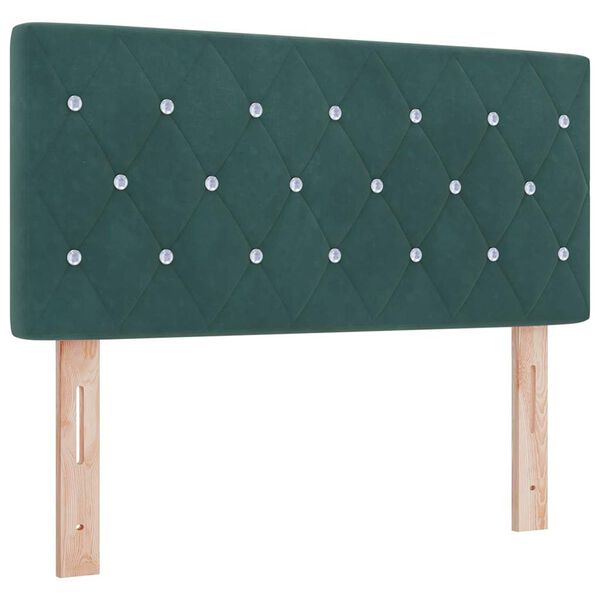 vidaXL T&ecirc;te de lit avec t&ecirc;te de lit Vert fonc&eacute; 90 cm Cuir synth&eacute;tique