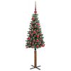 vidaXL Sapin de Noël mince avec 150 LED Vert et blanc 150 cm