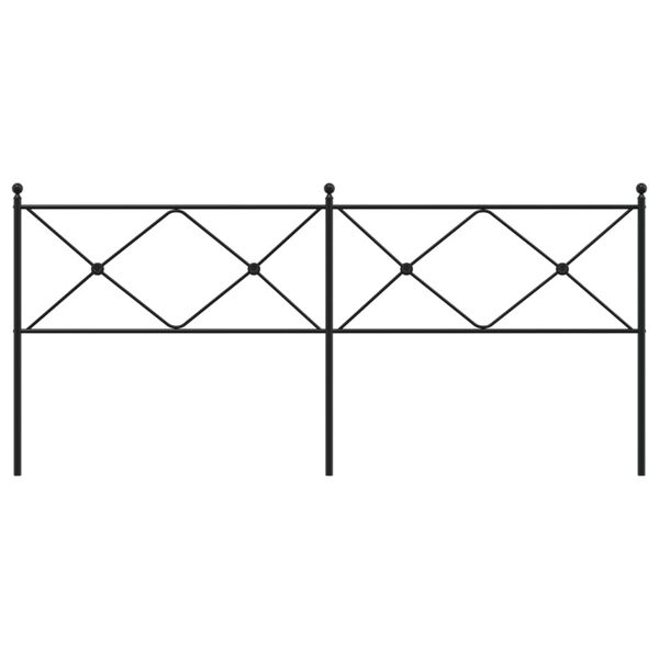 vidaXL T&ecirc;te de lit de remplacement m&eacute;tal noir 193 cm