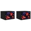 vidaXL Cabinet de chevet mural KIEL 2 pc Ch&ecirc;ne noir 36 x 33 x 25 cm