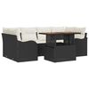 vidaXL Ensemble de canap&eacute; de jardin 7 pc Noir et cr&egrave;me