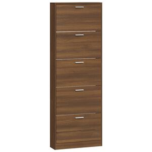 vidaXL Armoire &agrave; chaussures Ch&ecirc;ne marron 59x17x169cm Bois d'ing&eacute;nierie