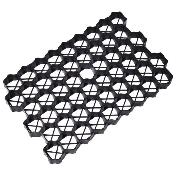 vidaXL Grilles d'herbe 16 pcs noir 60x40x3 cm plastique
