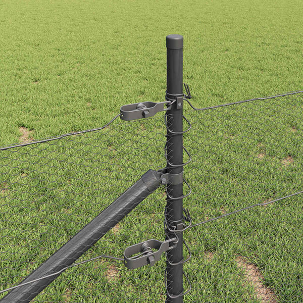 vidaXL Poteau de cl&ocirc;ture. Gris 100 x 0,8 m (maille de 13 mm)