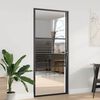 vidaXL Porte intérieure Noir 93 x 201.5 cm Verre trempé et Aluminium