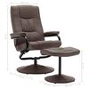 vidaXL Fauteuil TV avec repose-pied Marron Similicuir