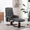 vidaXL Fauteuil de massage inclinable et repose-pied Gris Similicuir