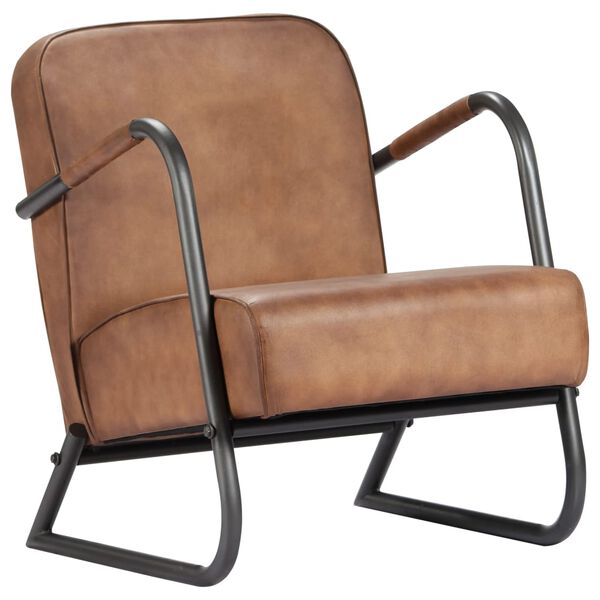 vidaXL Fauteuil de repos Marron Cuir véritable